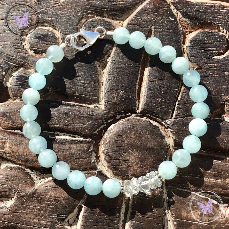 Aquamarine Bead Bracelet